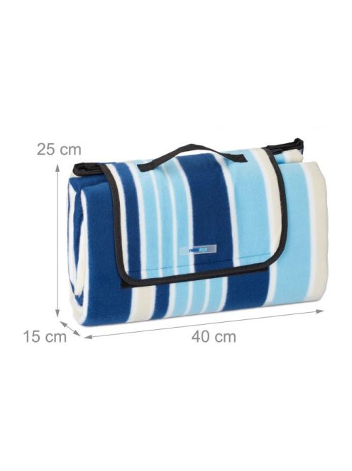 Piknik takaró 200x200 cm kék - fehér csíkos 10025980