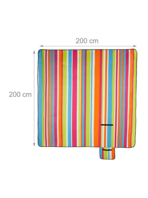 Piknik takaró 200x200 cm színes csíkos 10025983