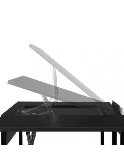 Dönthető íróasztal 3 polccal fekete 75x110x55 cm 10026046_sw
