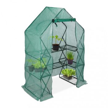   Keskeny fóliasátor üvegház polcokkal PE-fólia 195x138x72 cm 10026366