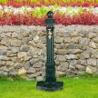 Antik oszlopos álló kerti kút 80x28x32 cm sötétzöld-arany 10026380