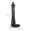 Antik oszlopos álló kerti kút 80x28x32 cm sötétzöld-arany 10026380