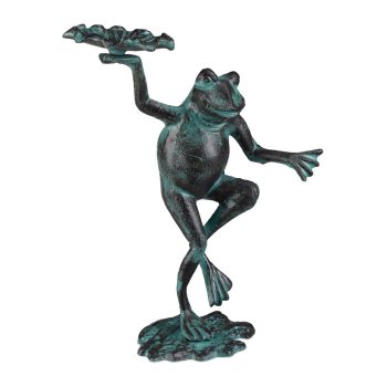   Kerti figura porszórt öntöttvas zöld béka 30 cm 10026407_58