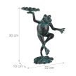 Kerti figura porszórt öntöttvas zöld béka 30 cm 10026407_58