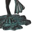 Kerti figura porszórt öntöttvas zöld béka 30 cm 10026407_58