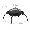 XL hordozható tűztál grill tartozékokkal táskával fekete R26546