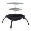 XL hordozható tűztál grill tartozékokkal táskával fekete R26546