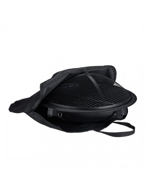 XL hordozható tűztál grill tartozékokkal táskával fekete R26546