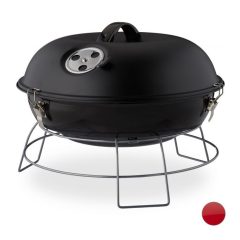   Kompakt piknik grillsütő hordozható fekete-ezüst 10026553_46