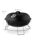 Kompakt piknik grillsütő hordozható fekete 10026553_sw