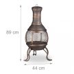 Azték kültéri kályha bronz-fekete 89x44x44 cm 10026554