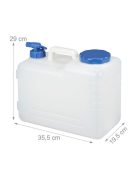 Víztároló kanna csappal műanyag 15 literes fehér - kék 10026581_15_bl