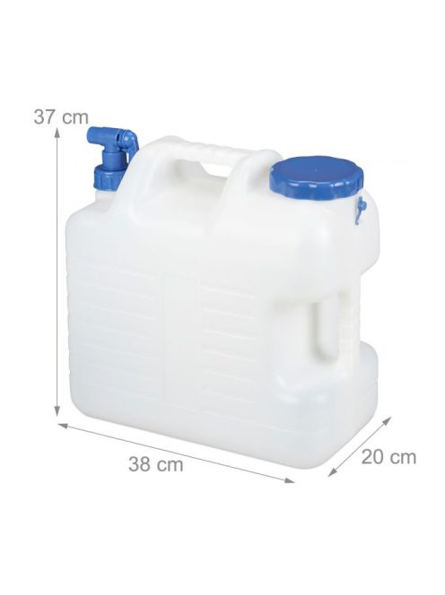 Víztároló kanna csappal műanyag 20 literes fehér - kék 10026581_20_bl