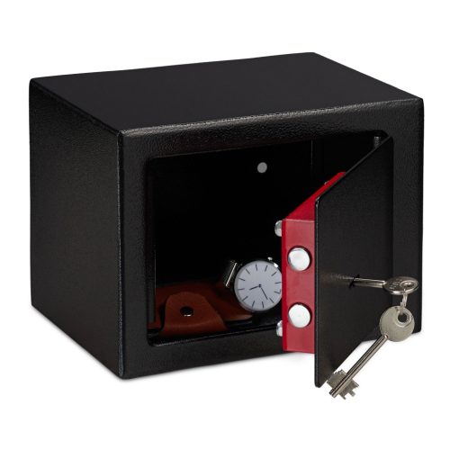 Kompakt fali széf kulccsal fekete 17x23x17 cm 10027255_46