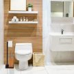 Modern WC-kefe és papírtartó szett bambusz és fém 10027611