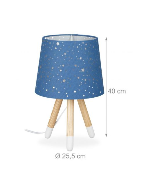 Háromlábú asztali lámpa csillagmintás gyerekeknek kék 10028043_bl