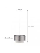 Modern mennyezeti lámpa ezüst-szürke 40,5 cm 10028060