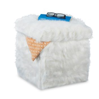   Fehér Prémes kocka ülőke levehető fedéllel 39x38x38 cm 10028585