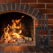 5 részes kandallókészlet tartóval fekete 10028784