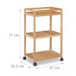 Bambusz tálaló zsúrkocsi 3 szintes 77x47x32,5 cm 10029398
