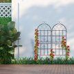 Rózsafuttató lugas Vintage design 150 cm fekete 2 db-os szett 10030852