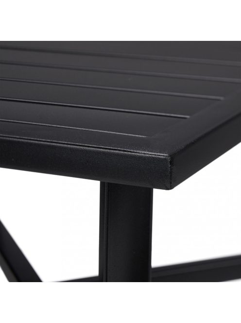Kis kerti asztal erkélyasztal matt fekete acél 46x46x46 cm 10030993