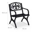 Antik fém kerti szék fekete 85,5x60x56 cm 10030994