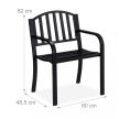 Modern fém kerti szék fekete 82x60x48,5 cm 10030995