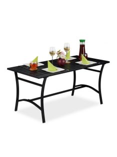  Fém kerti asztal alacsony 55,5x120x60 cm fekete 10030996