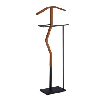   Fém és fa ruhaállvány fekete-barna színben 106,5 cm 10032062