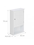 Vékony fürdőszobai fali szekrény fehér 70 x 42 x 16,5 cm 10032188
