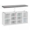 Fehér cipőtároló pad 10 tároló rekesszel 52,5x104x30 cm 10032209