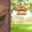 Falra szerelhető madáretető natúr-zöld tetővel 10033856