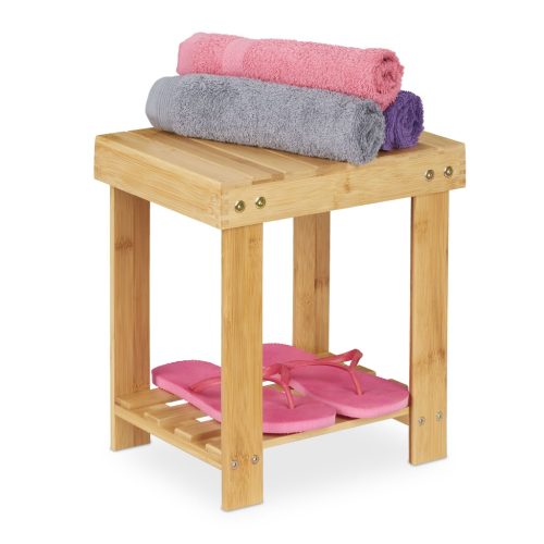 Bambusz fürdőszobai ülőke 33,5x31x25 cm 10033875