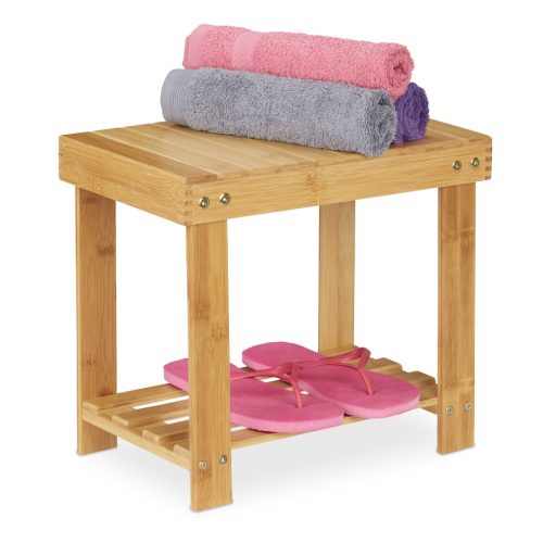Bambusz fürdőszobai ülőke 33,5x39x25 cm 10033876