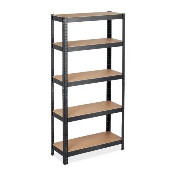  Nagy teherbírású szekrény 5 polcos 150x75x30 cm 875 kg fekete 10034154