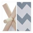 Cikk-Cakk mintás Tipi indián játszósátor gyerekeknek fehér - szürke 92 cm 10035301
