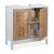 Mosdószekrény rattan ajtókkal fehér-natúr 61,5x60x30 cm 10035343