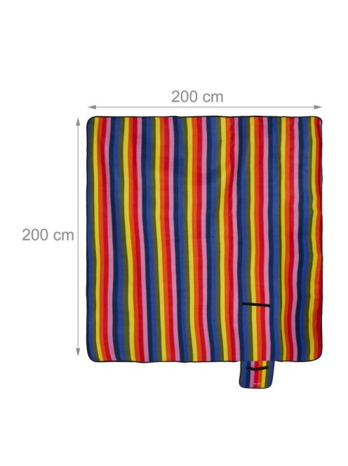 Piknik takaró 200x200 cm színes csíkos 10035563