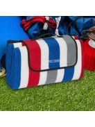 Piknik takaró 200x200 cm piros-kék-szürke-fehér csíkos 10035582