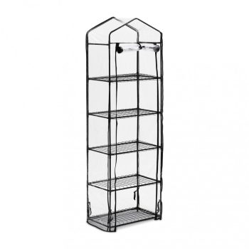   Üvegház PVC fóliasátor erkélyre fekete 193x58x36 cm 10035689