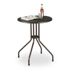 Kerek polyrattan kerti asztal barna 60 cm 10035734