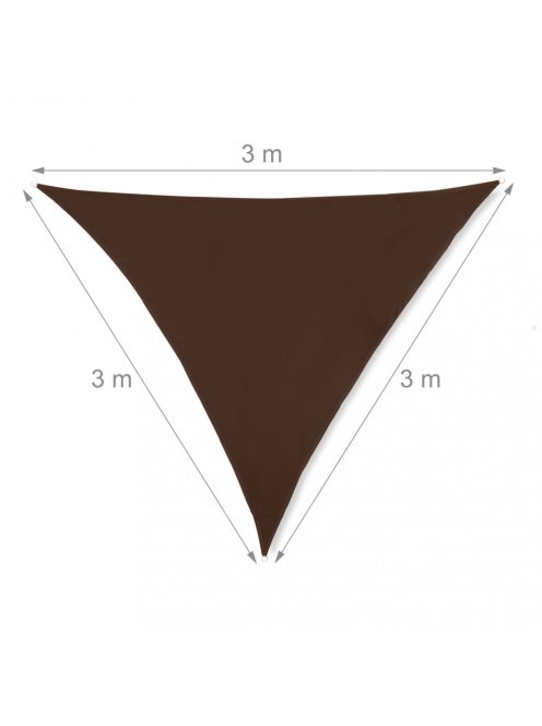 Háromszög alakú árnyékoló napvitorla barna 3x3x3 m 10035861_3x3