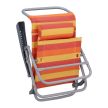Összecsukható napozószék kempingszék fejpárnával sárga-piros-narancssárga csíkos 10035902