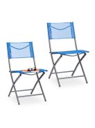 Easy kerti szék összecsukható kék-szürke 2 db-os szett 10035906