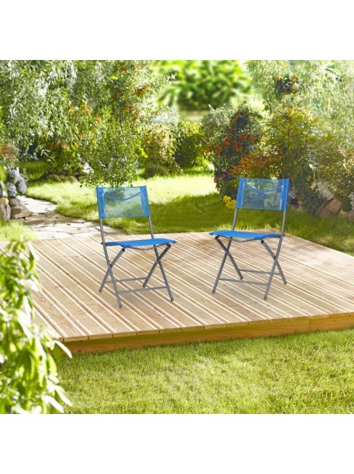 Easy kerti szék összecsukható kék-szürke 2 db-os szett 10035906