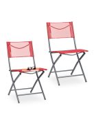 Easy kerti szék összecsukható piros-szürke 2 db-os szett 10035907