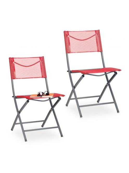 Easy kerti szék összecsukható piros-szürke 2 db-os szett 10035907