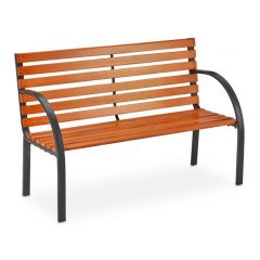   Rusztikus kerti pad 2 személyes fa és fém  83,5 x 123 x 56 cm 10036068