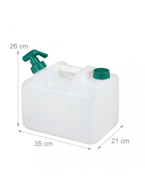 Víztároló kanna csappal 10 literes fehér-zöld 10036879_10_gr